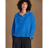 RO&ZO Wool Blend Collared Jumper with Cashmere Blue | Marks & Spencer (UK)