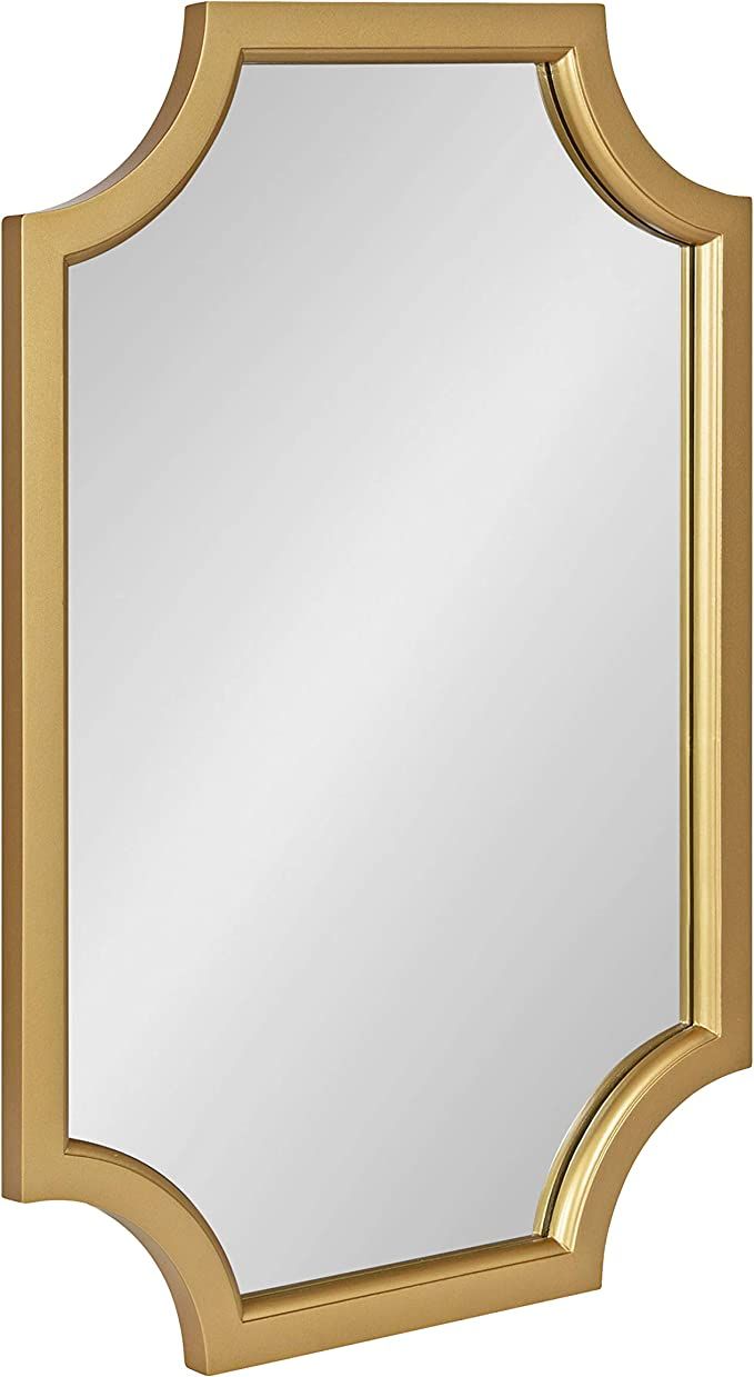 Kate and Laurel Hogan Modern Scallop Wall Mirror, 20 x 30, Gold, Decorative Glam Wall Decor | Amazon (US)