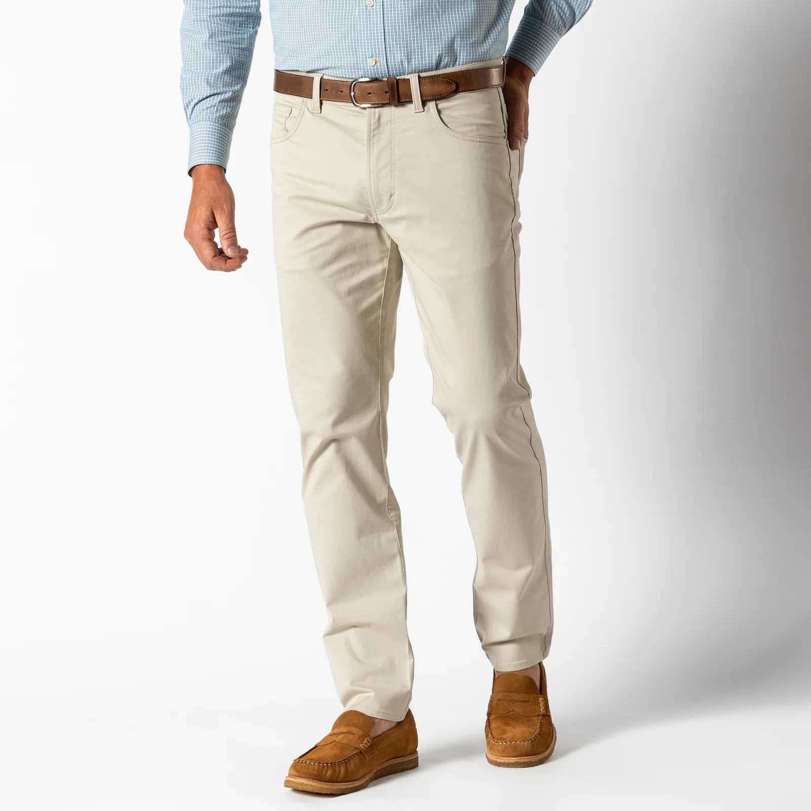 Classic Fit Pinpoint Canvas Five-Pocket - Stone | Duck Head Apparel