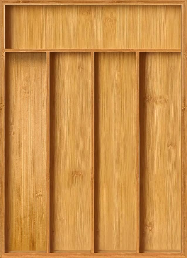 Utopia Kitchen Silverware Organizer, Bamboo Utensil Drawer Organizer, Kitchen Drawer Organizer, S... | Amazon (US)