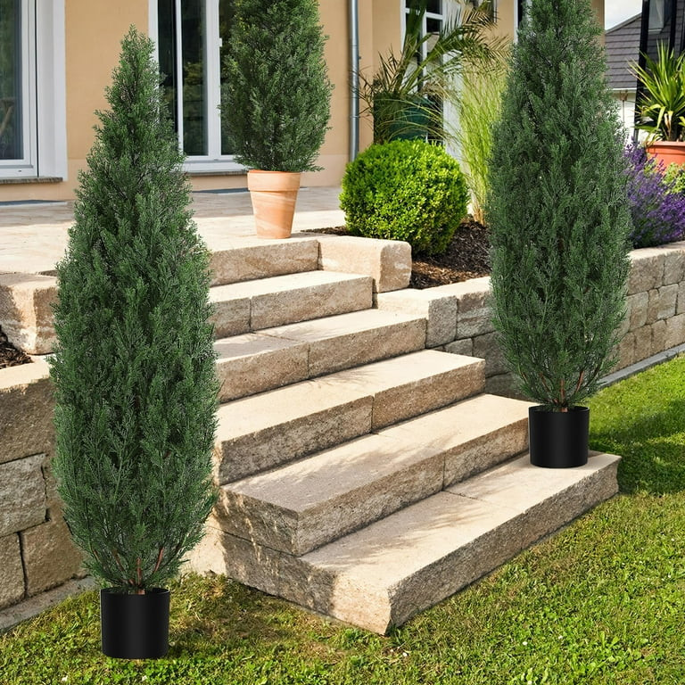 Artificial Topiary Tree 2-Set,Artificial Cedar Topiary Trees for Outdoor & Indoor Decor,Artificia... | Walmart (US)