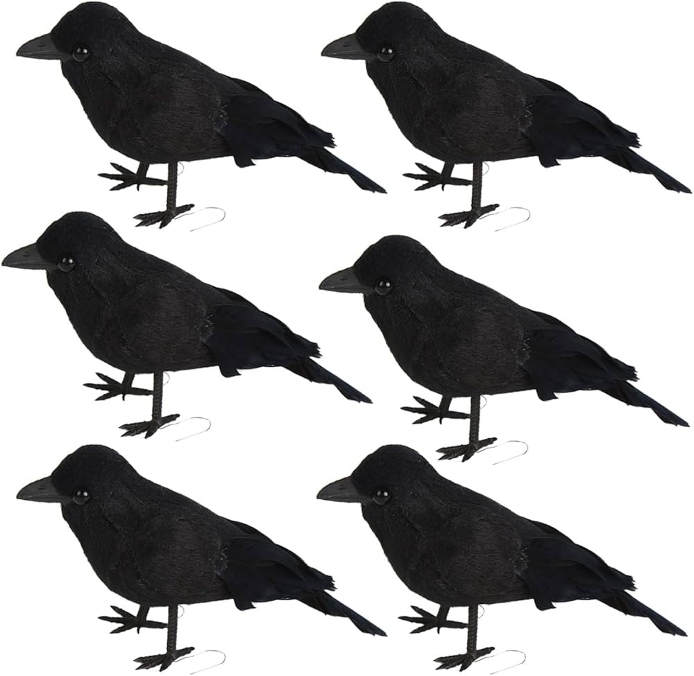 CCINEE Halloween Black Crows,Realistic Feathered Crow Ravens Prop for Indoor Outdoor Halloween Pa... | Amazon (CA)