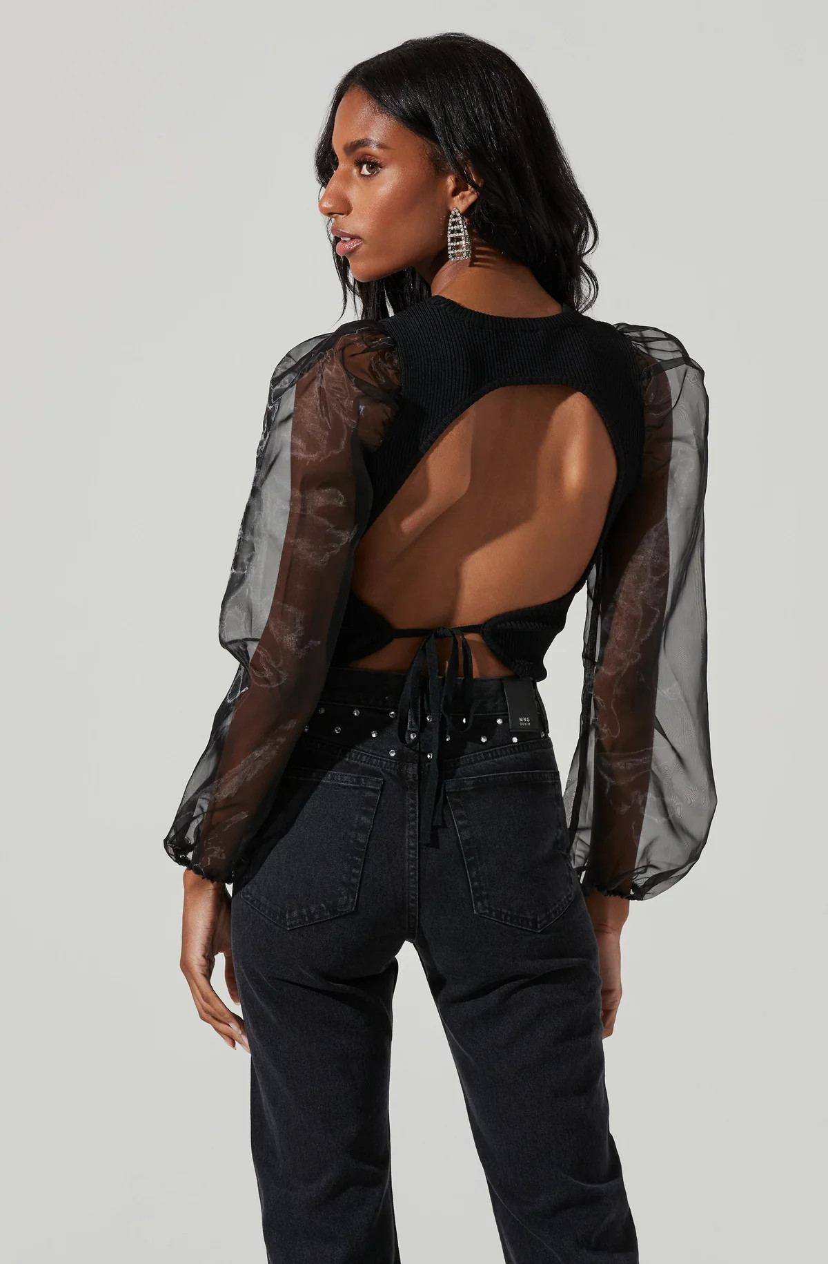 Audrina Chiffon Sleeve Sweater | ASTR The Label (US)