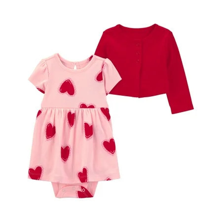 Carter's Child of Mine Baby Girl Valentine's Dress Set, 2-Piece, Sizes Newborn-24 Months | Walmart (US)