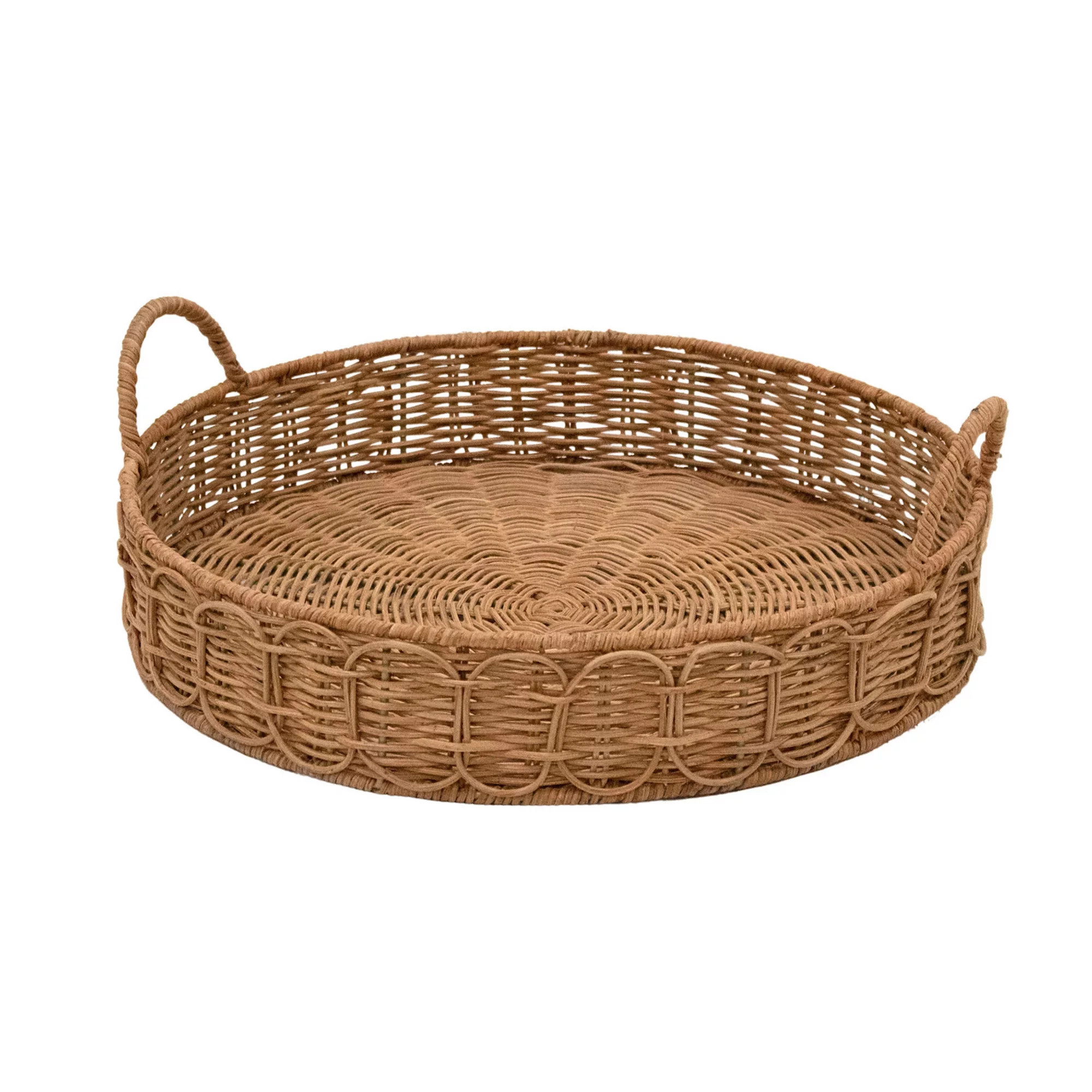 Everyday Decor Round Wicker Tray Table Decor | Kohl's