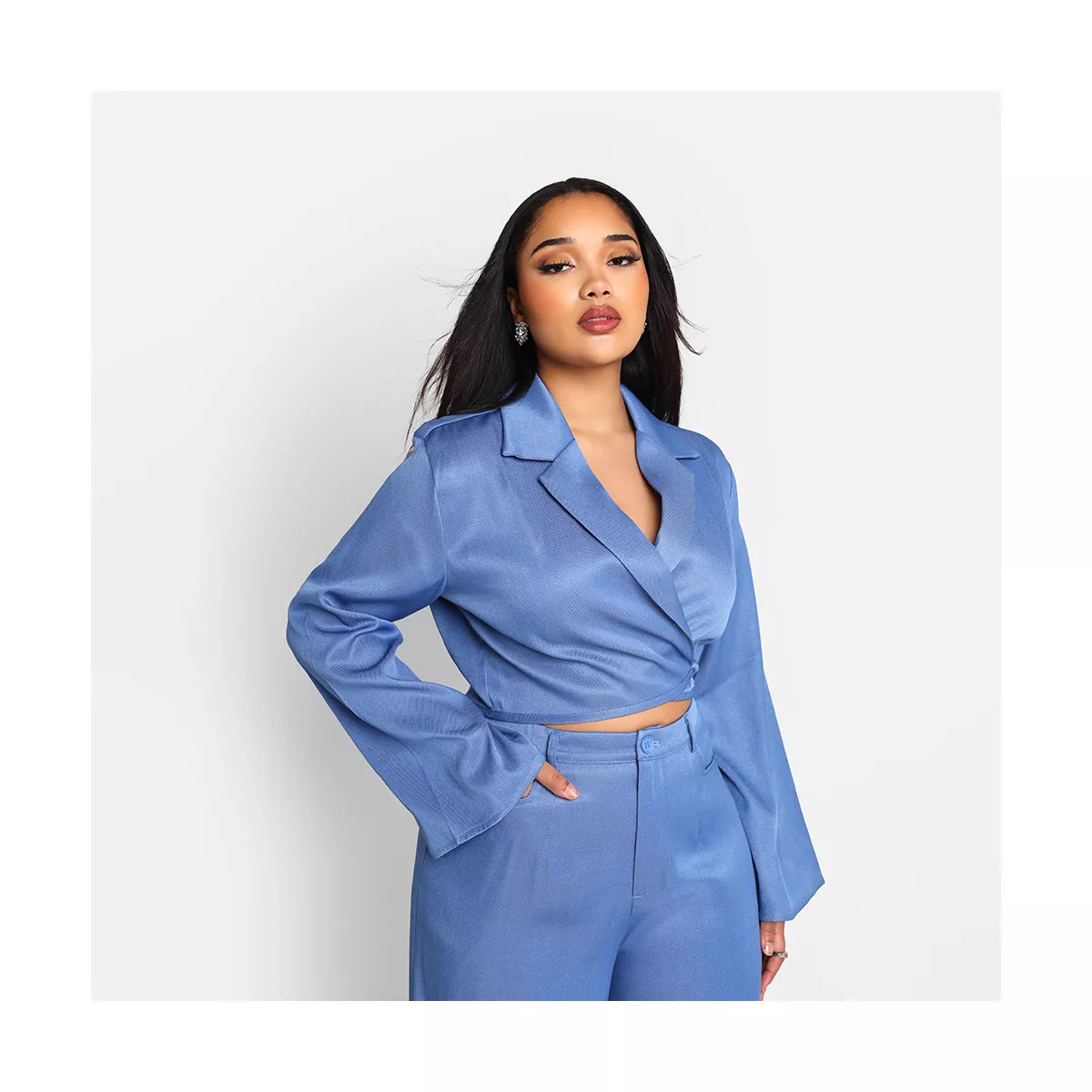 Rebdolls Women's Jorja Cropped Tie Waist Blazer | Target