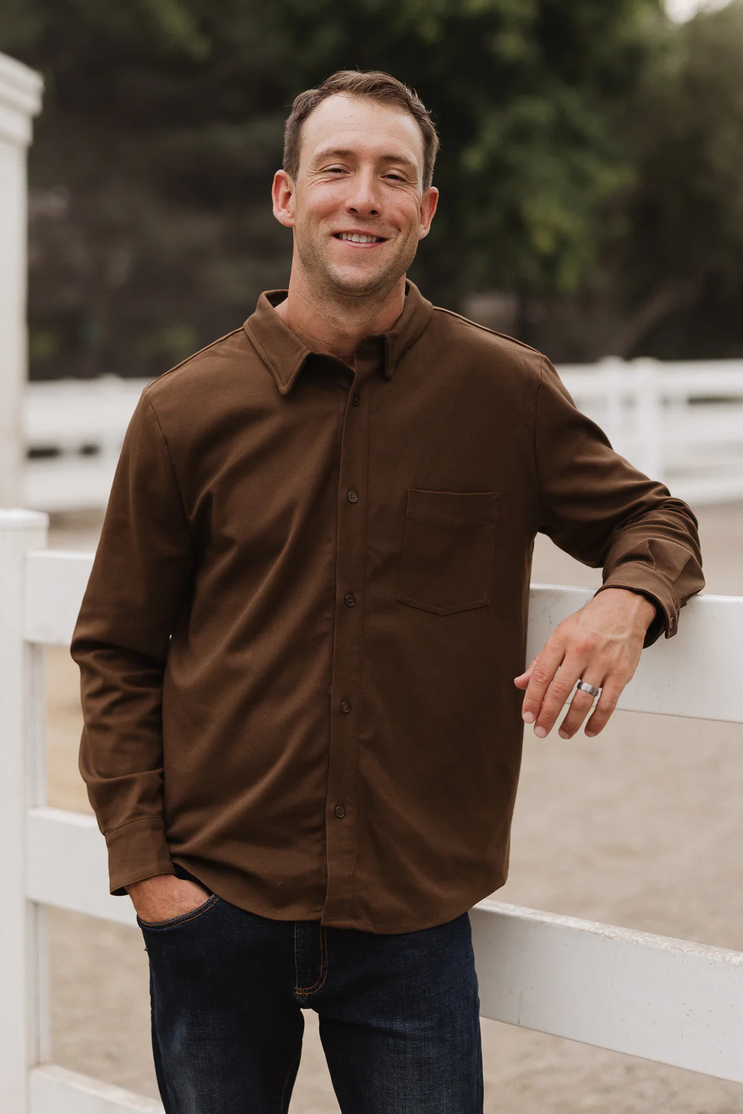 Mens John Shirt in Brown | Ivy City Co