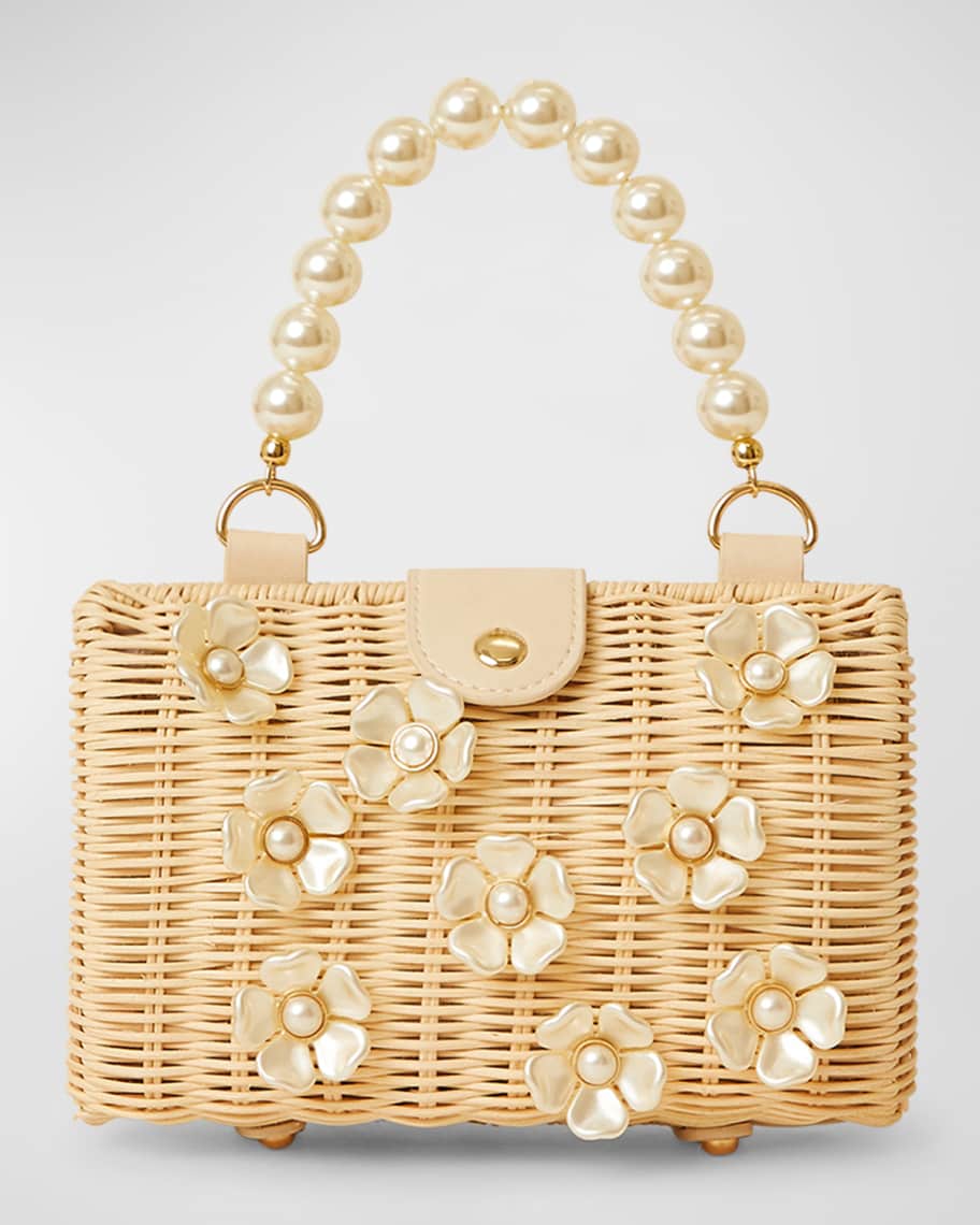 BTB Los Angeles Carrington Pearly Flower Clutch Bag | Neiman Marcus