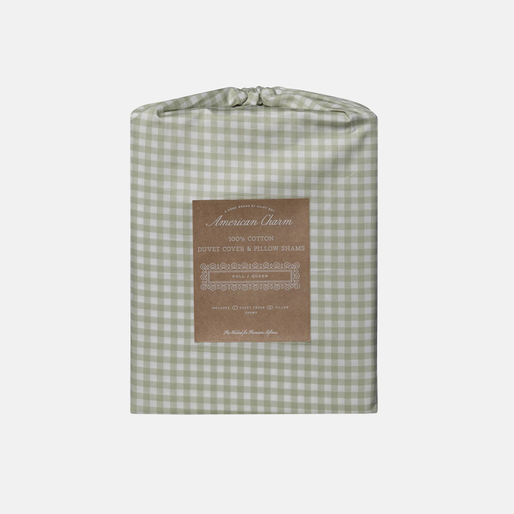 Eyelet Gingham Duvet Set - Meadow | Dairy Boy