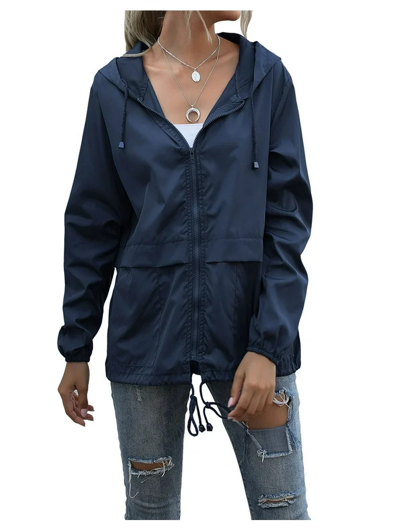 Alsol Lamesa Rain Coats for Women Plus Waterproof Lightweight Rain Jackets Windbreaker Packable O... | Walmart (US)