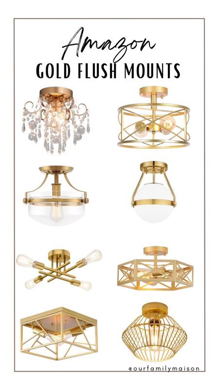 Gold Flush Mount Lighting to help improve the value of your home the easy way. 

#LTKhome #LTKstyletip