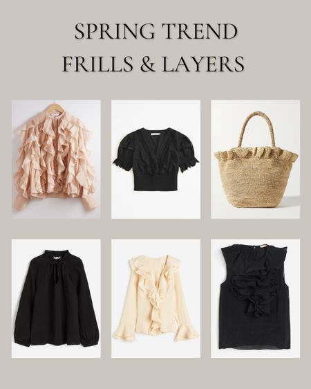 Frills, flounce, layers and ruffles are one of the best spring trends 

ruffle blouse, frills shirt, ruffle shirt, woven bag 

#LTKstyletip #LTKfindsunder50 #LTKitbag