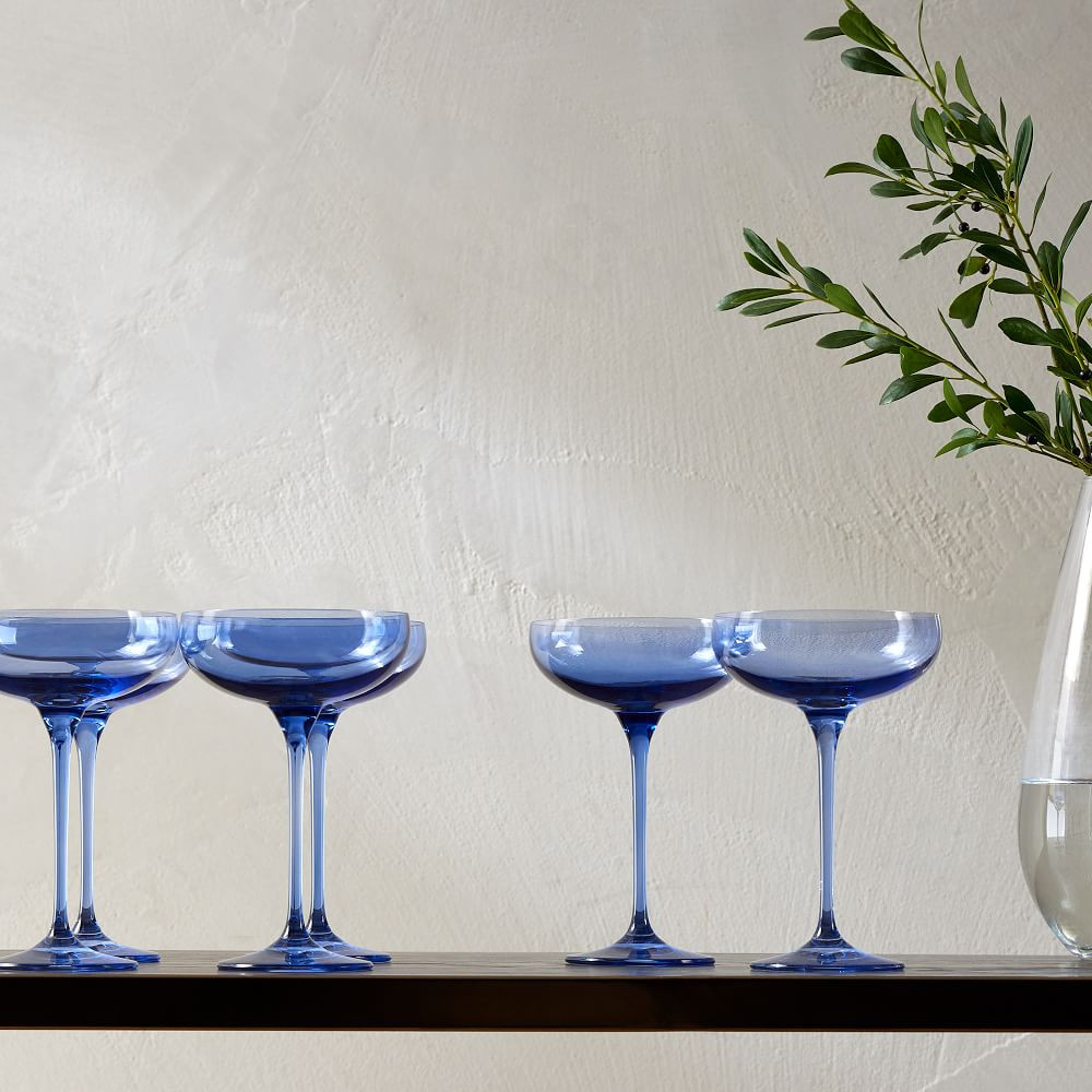 Estelle Colored Glass Champagne Coupe (Set of 6) | West Elm (US)
