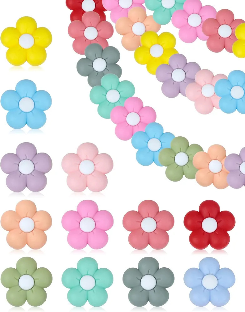 Colorful Flower Charms, Durable, Flexible, Easy to Clean, Fade-resistant, For Pens, Keychains, Br... | Amazon (US)