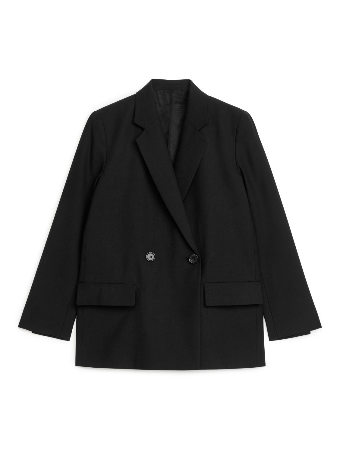 Double Breasted Hopsack Blazer - Black | ARKET (US&UK)