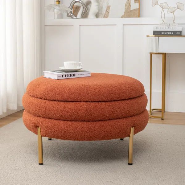 Lytham Upholstered Round Storage Ottoman | Wayfair North America