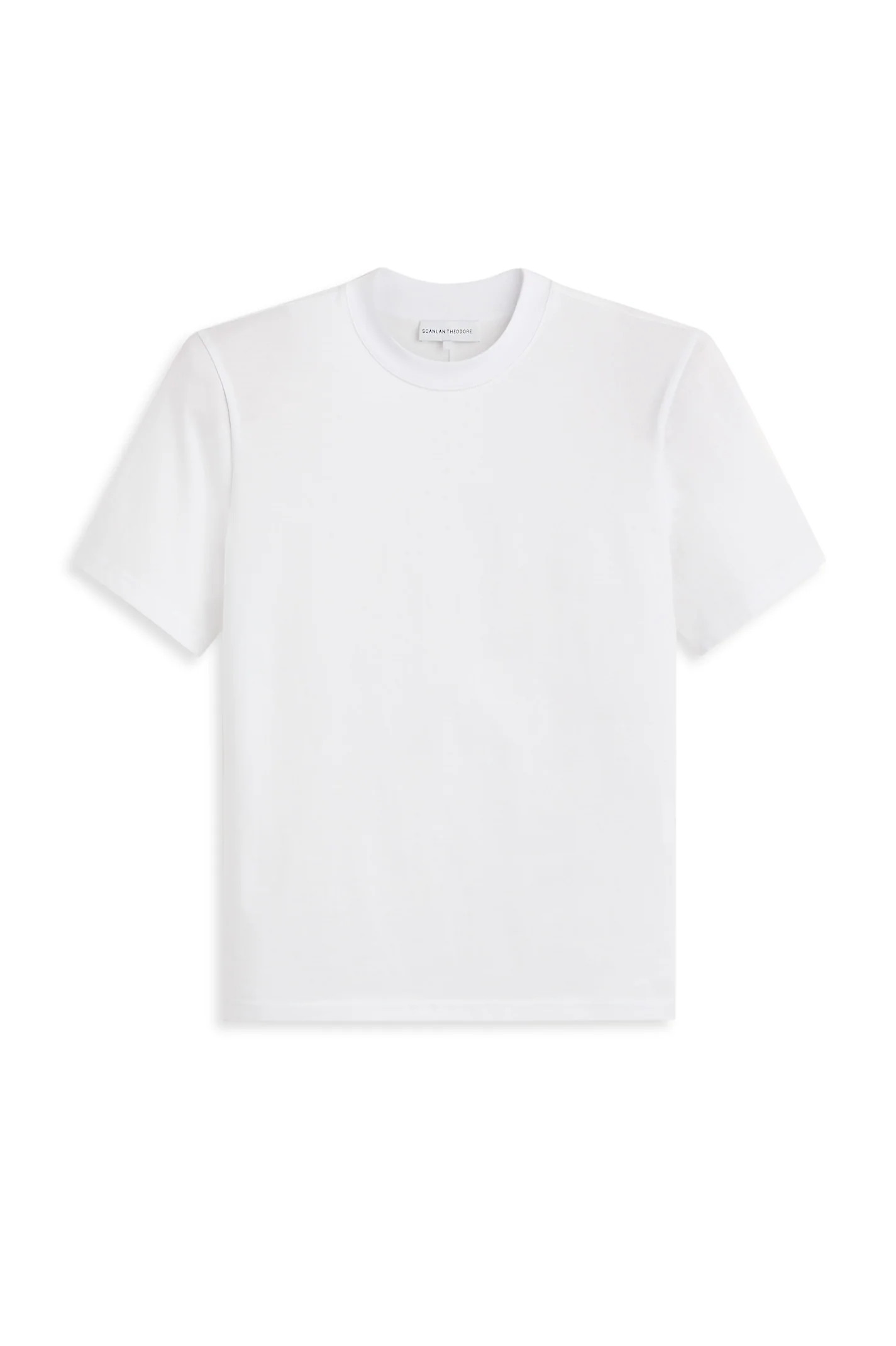 MERCERISED SHOULDER PAD TEE - WHITE - Scanlan Theodore | Scanlan Theodore AU