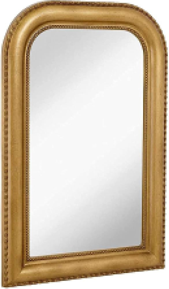 Hamilton Hills 36" x 24" Classic Gold Framed Polished Glass Top Round Corner Mirror | Thick Arche... | Amazon (US)
