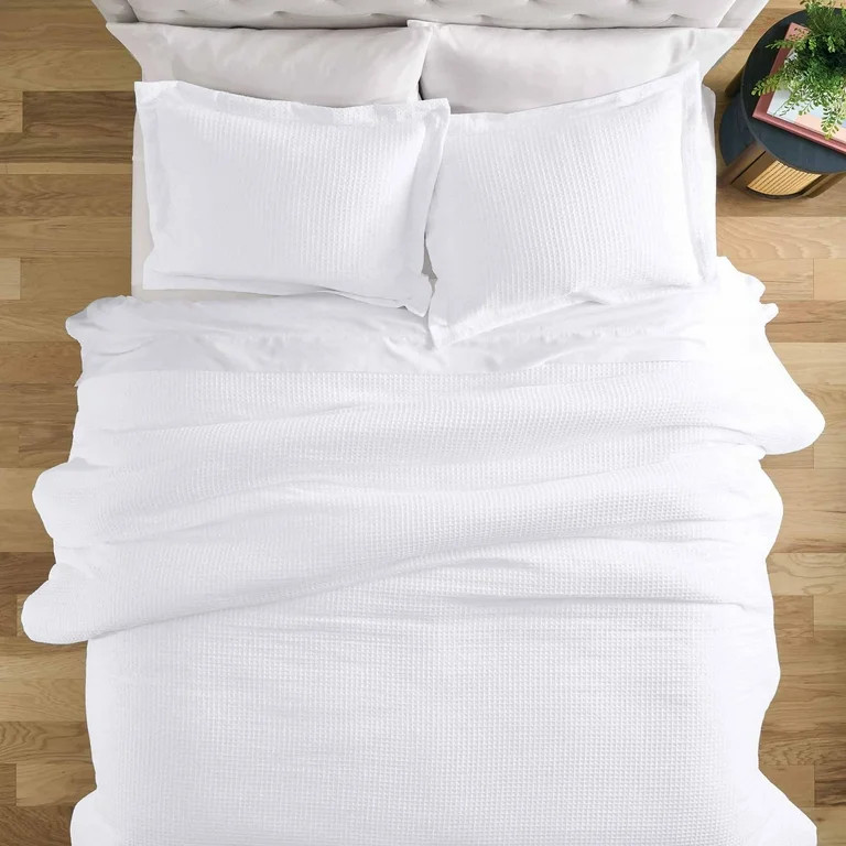 Better Homes & Gardens 3-Piece White Waffle Comforter Set, Adult Full/Queen | Walmart (US)