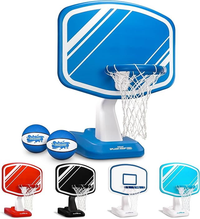 GoSports Splash Hoop Swimming Pool Basketball Game, Includes Poolside Water Basketball Hoop, 2 Ba... | Amazon (US)