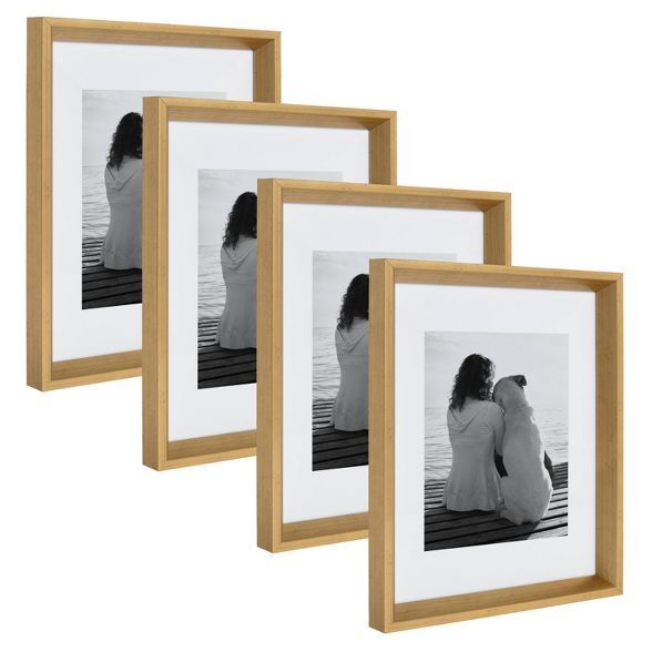 11" x 14" Matted to 8" x 10" Calter Wall Frame Gold - Kate and Laurel | Target