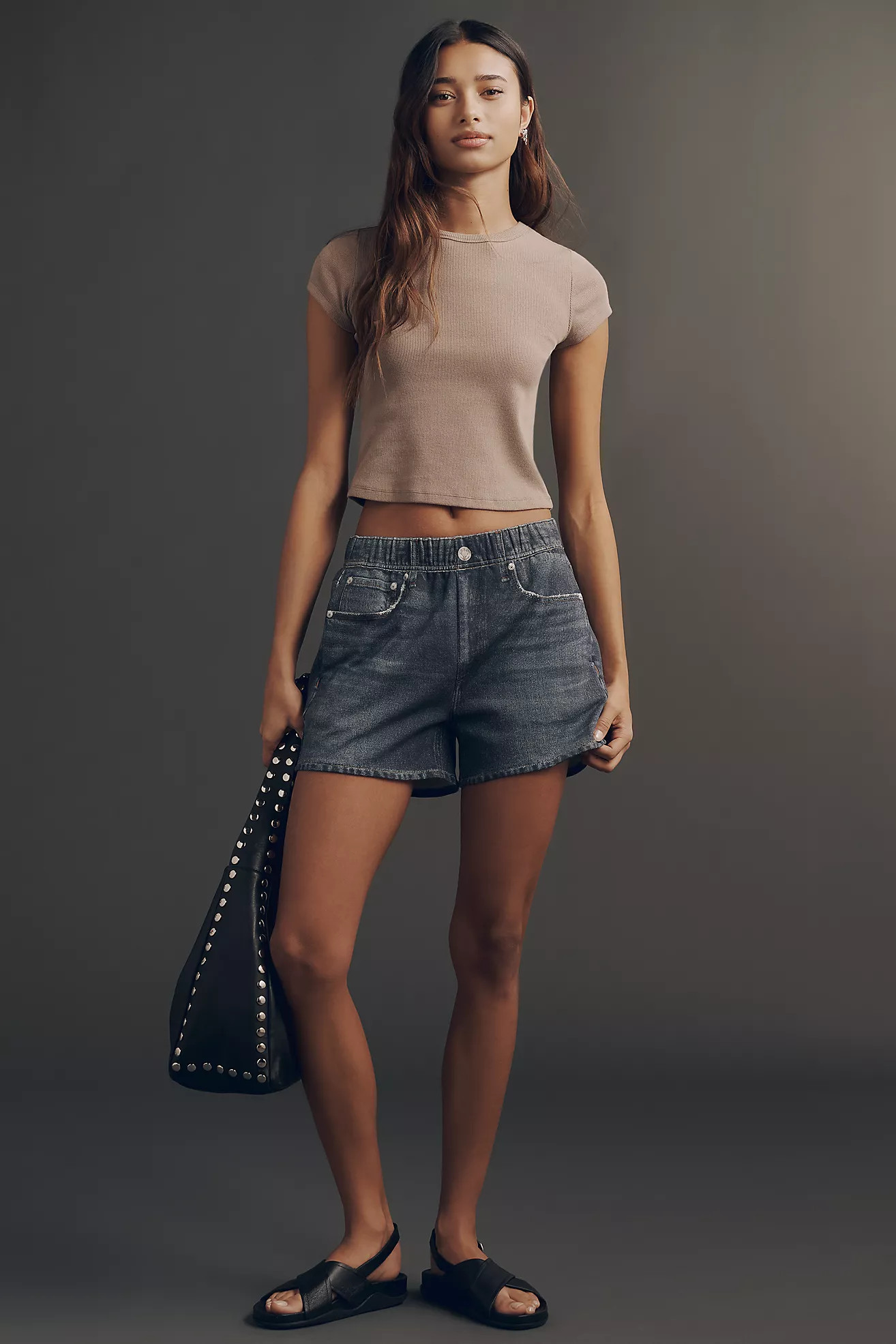 rag & bone Miramar Terry Denim-Knit Walking Shorts | Anthropologie (US)