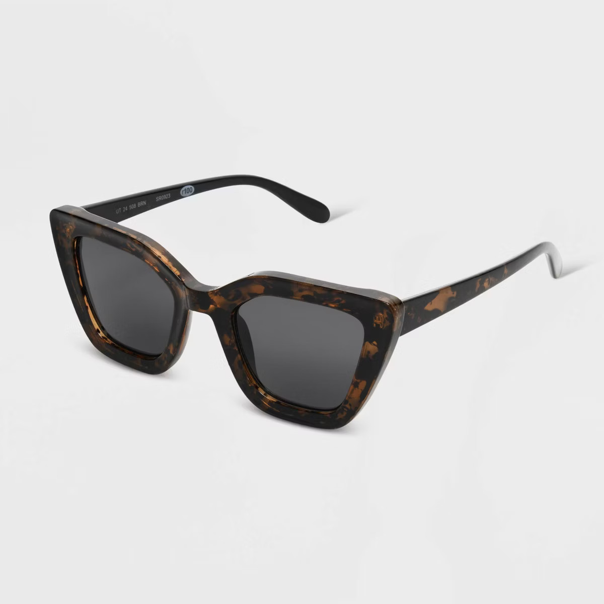 Women's Shiny Plastic/Metal Cateye Sunglasses - Universal Thread™ Brown/Tortoise Print | Target