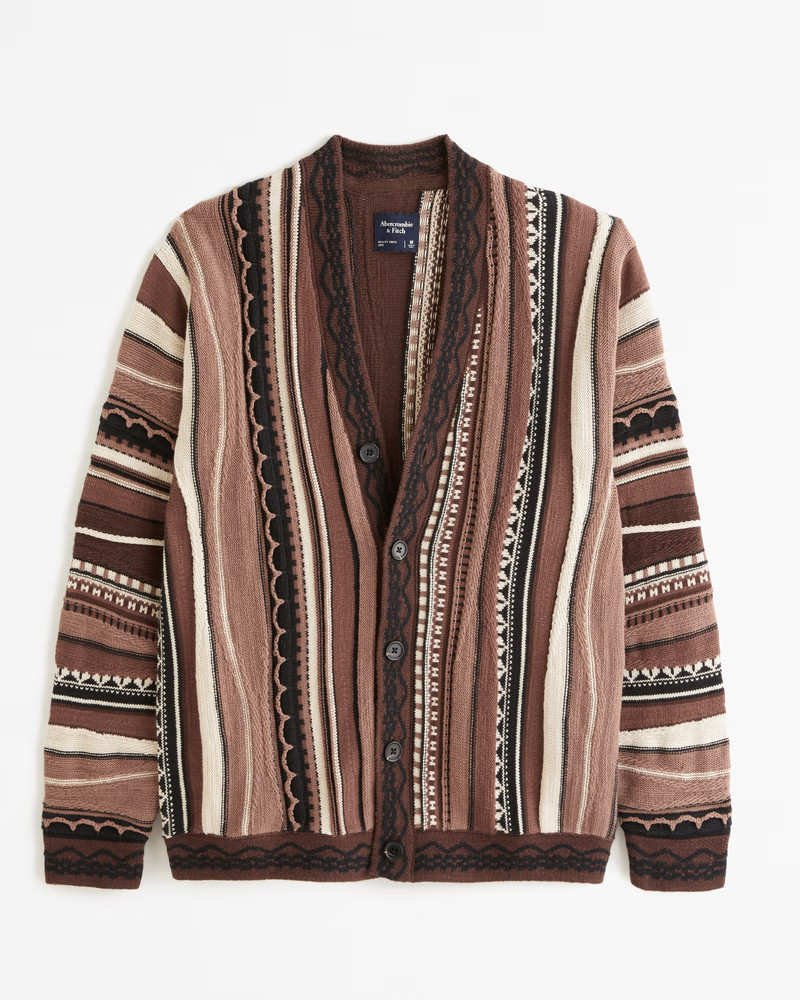 Jacquard Stripe Cardigan | Abercrombie & Fitch (US)