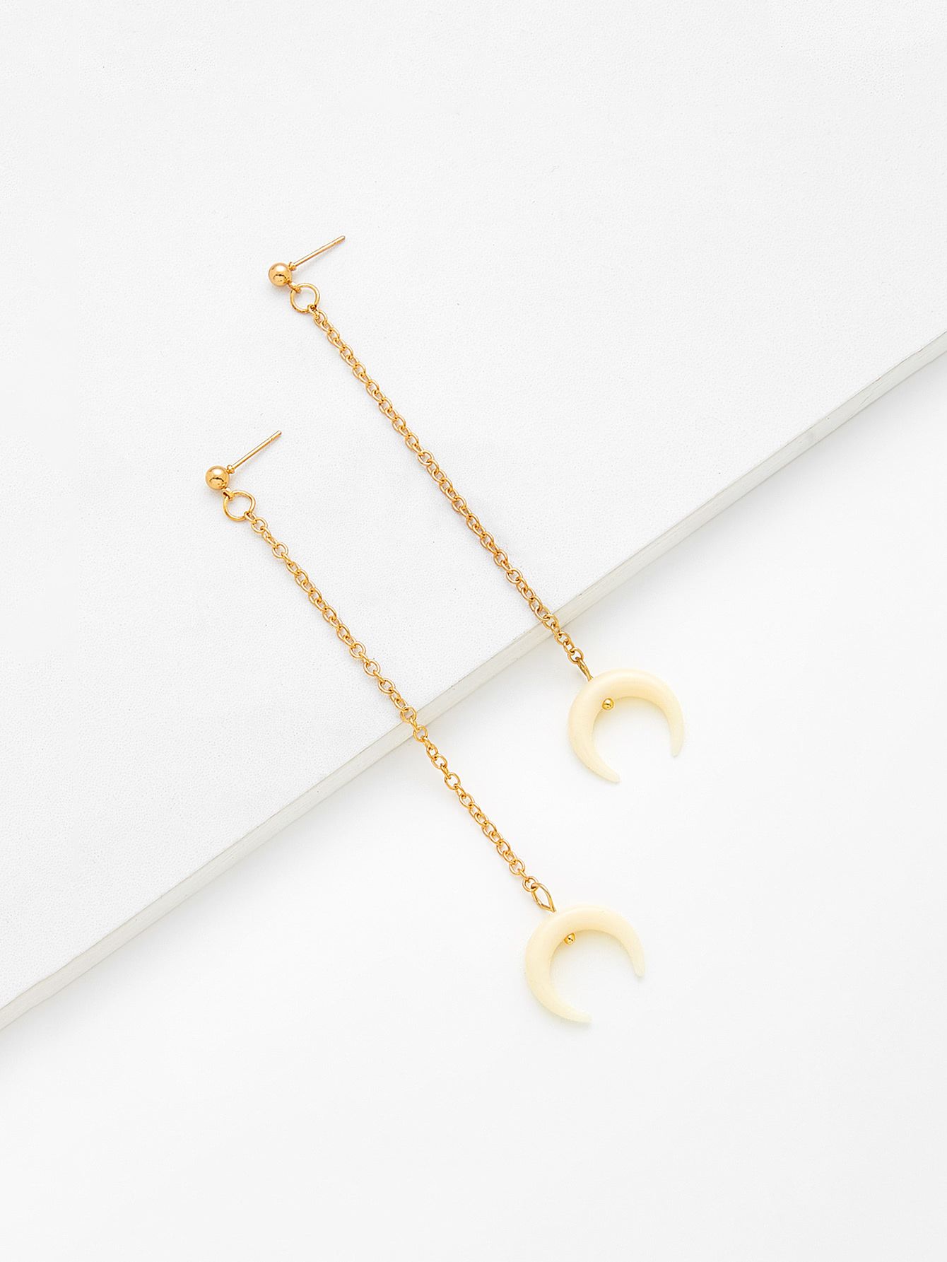 Horn Design Chain Drop Earrings | SHEIN