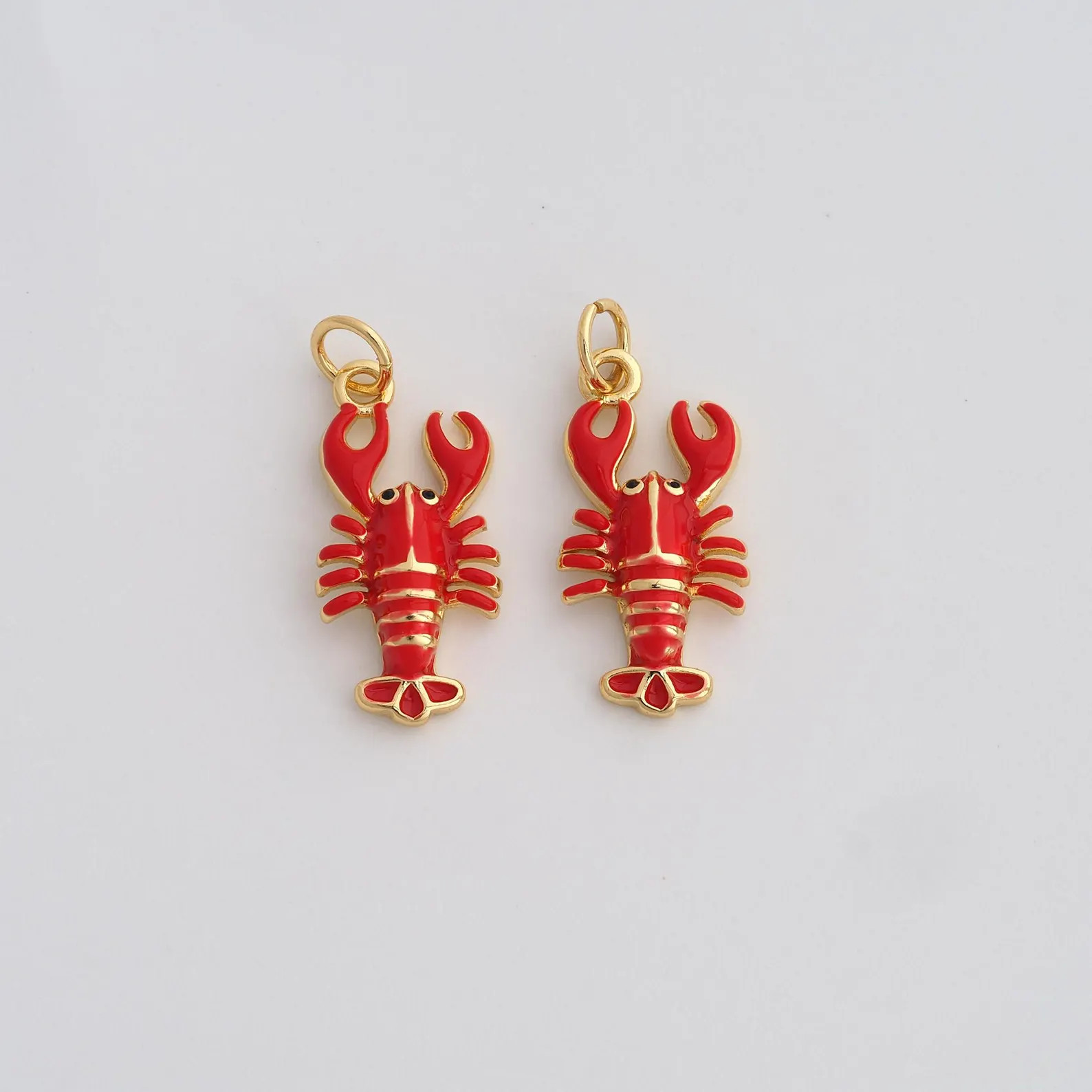 18K Gold Filled Lobster Pendant Dainty Enamel Marine Life Charms for DIY Jewelry Findings Supply | Etsy (Global)