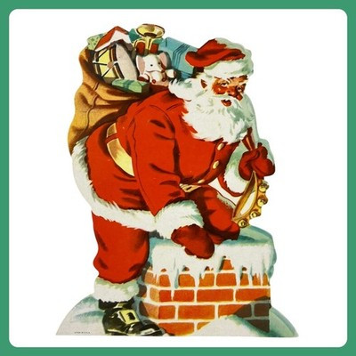 1950s Santa Claus Cardboard Sign • 12” Stand Up Easel Back • Vintage Christmas | eBay | eBay US