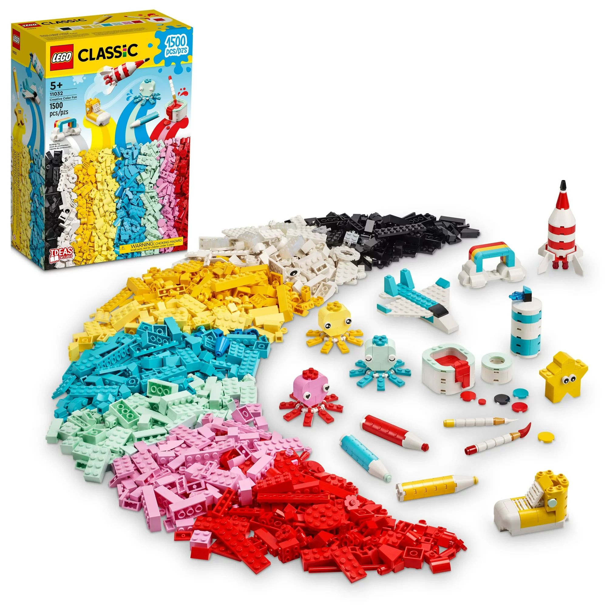 LEGO Classic Creative Color Fun 11032 Creative Building Set, Build a Plane, Star and More with th... | Walmart (US)