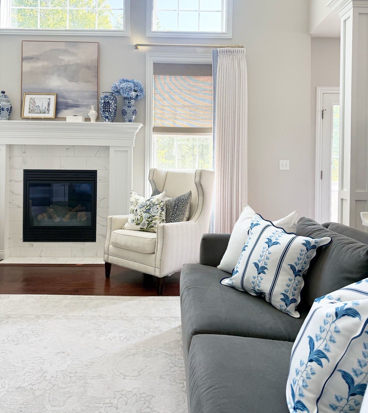 Grand millennial living room style with Drapery with tape from Two Pages pillows rug ￼

#LTKHome #LTKOver40 #LTKSaleAlert