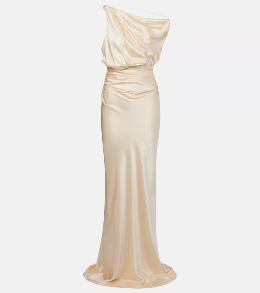 The Sei Vestido de fiesta drapeado de satén de seda | Mytheresa (INTL)