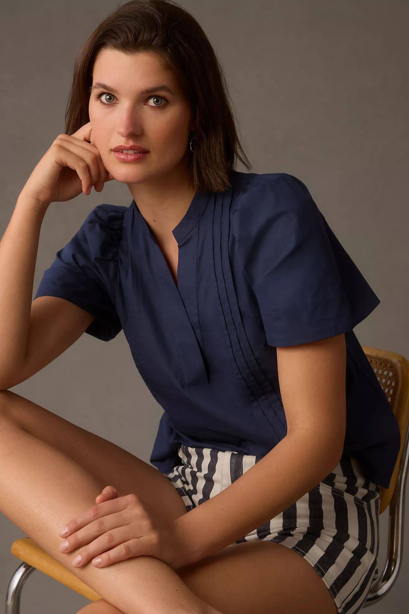 Maeve Poplin Pintuck Blouse | Anthropologie (US)