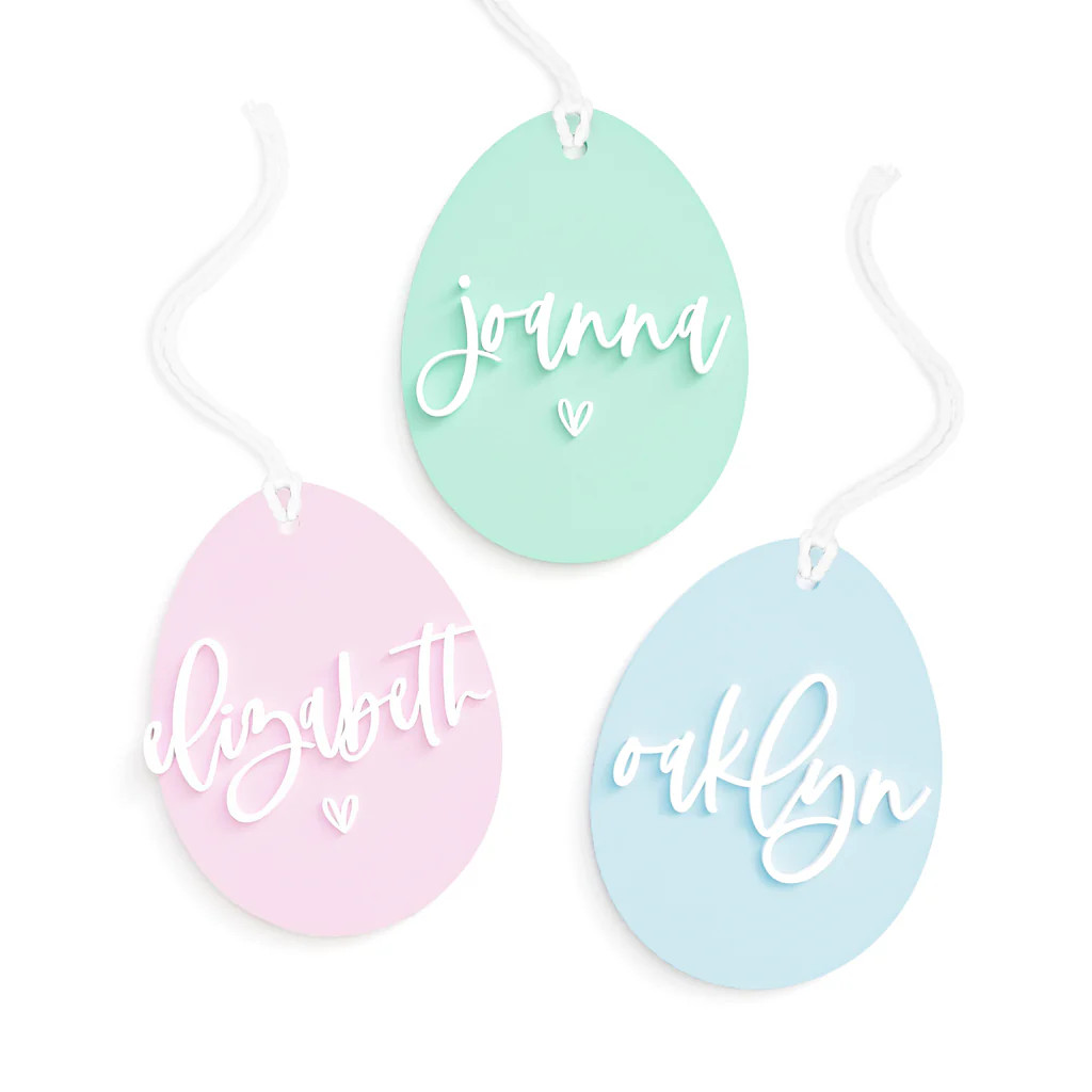 Personalized Name Easter Gift Basket Tag | The Cotton & Canvas Company