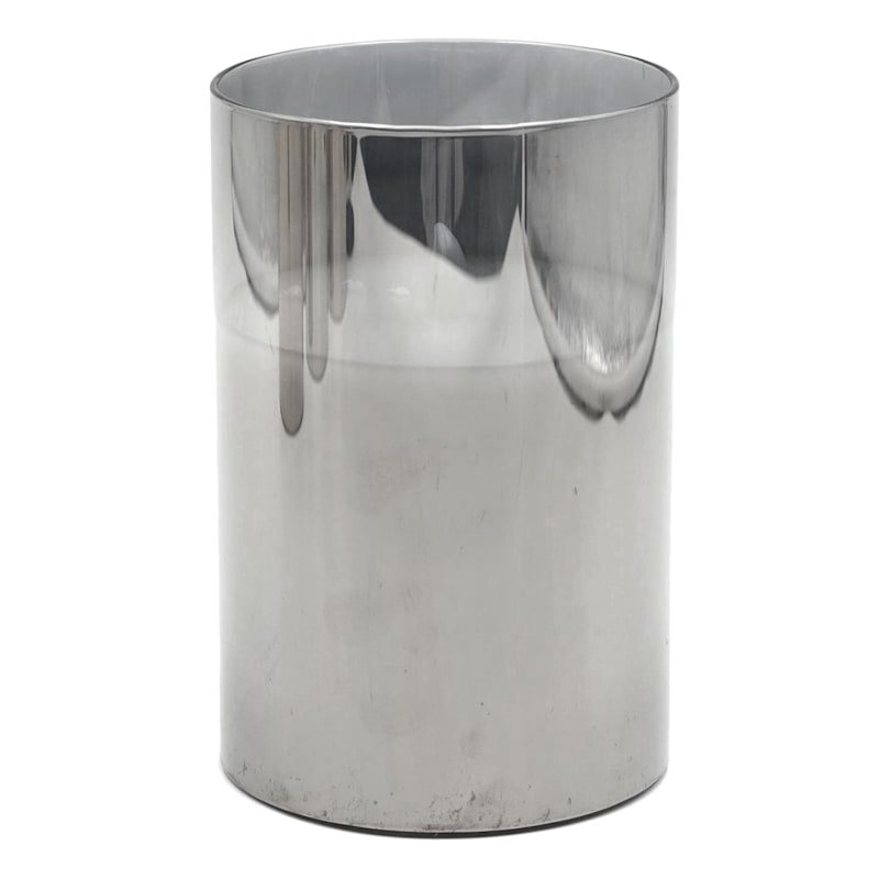Smoked Grey Glass LED Pillar Candle, 4x6 | At Home