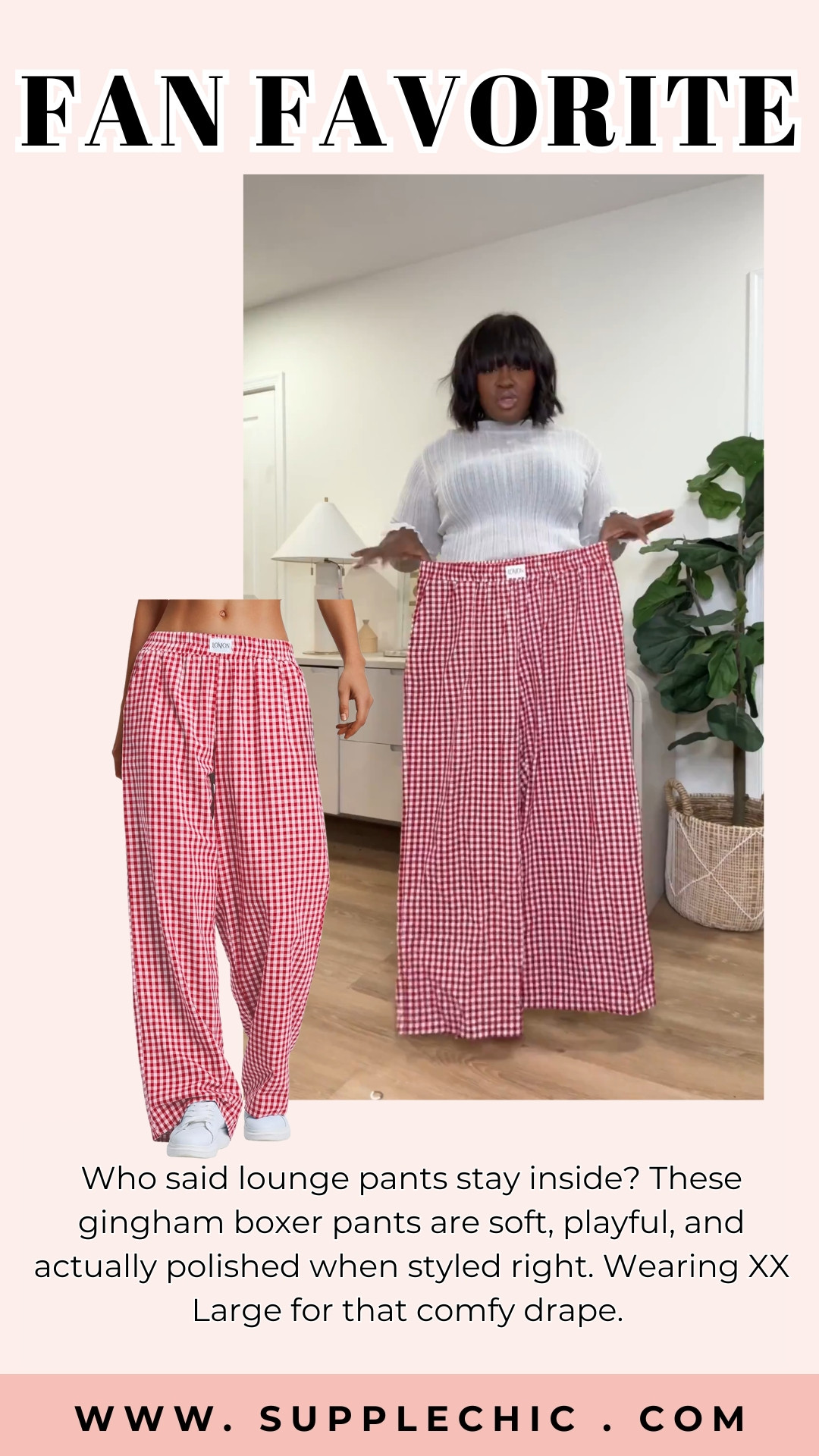 Spring outfits feel lighter with playful prints. These gingham wide-leg pants bring fun energy to everyday looks.
#widelegpants #ginghamlook #ltkstyle #curvyfashion #comfyoutfits #ltkcurves #styleinspo #fashionfind #outfitideas #casualstyle
 

 #LTKootd #LTKSeasonal #LTKMidsize