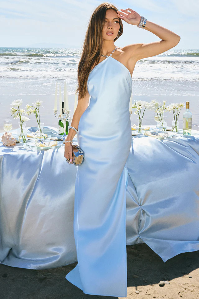 Brittany Satin Column Formal Dress | Windsor Stores