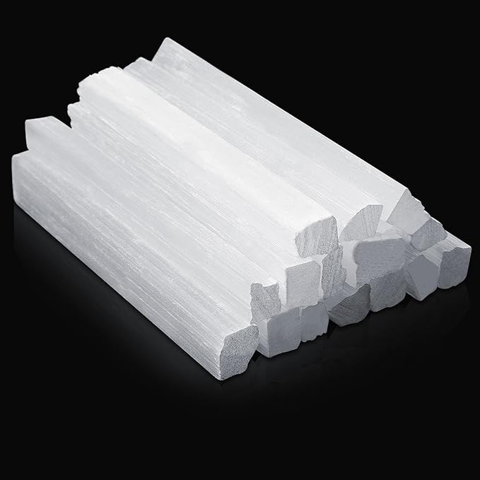 12 Pieces 4 Inches Selenite Crystal Wands Selenite Sticks White Crystals and Healing Stones Spiri... | Amazon (US)