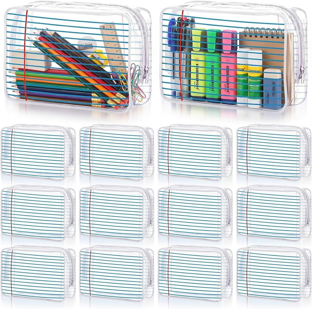 Suclain 12 Pcs Teacher Appreciation Gifts Clear Makeup Bag with Zipper Waterproof PVC Cosmetic Po... | Amazon (US)