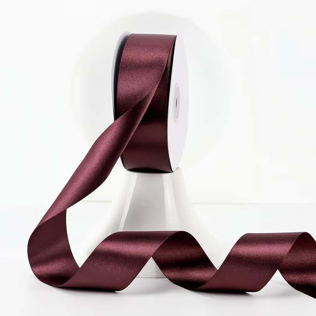 MEEDEE Burgundy Satin Ribbon - 1-1/2 inch Wide, Double Faced, 50 Yards for Christmas Tree, Crafts... | Amazon (US)