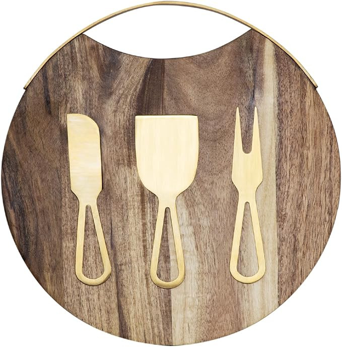 Choosy Chef - 10" Large Magnetic Cheese Board Set - Charcuterie Kitchen and Wine Gifts - Wood Pla... | Amazon (US)