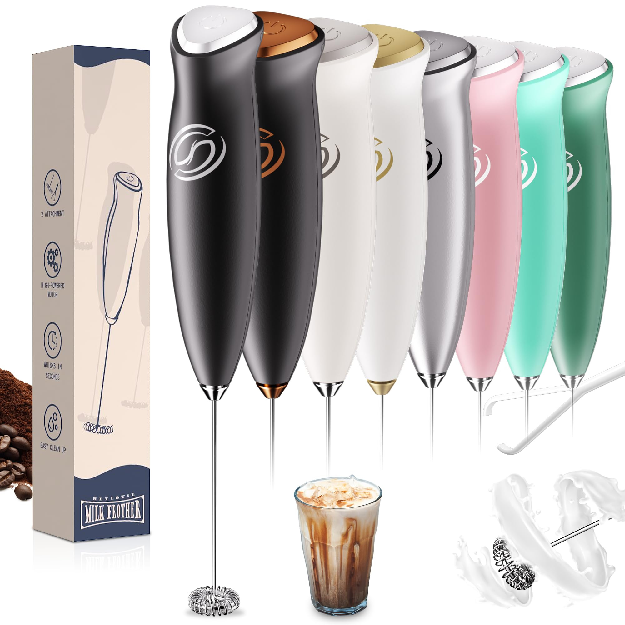 Milk Frother Handheld Frother Wand Drink Mixer Handheld Coffee Stirrers Electric Frother for Coff... | Amazon (US)