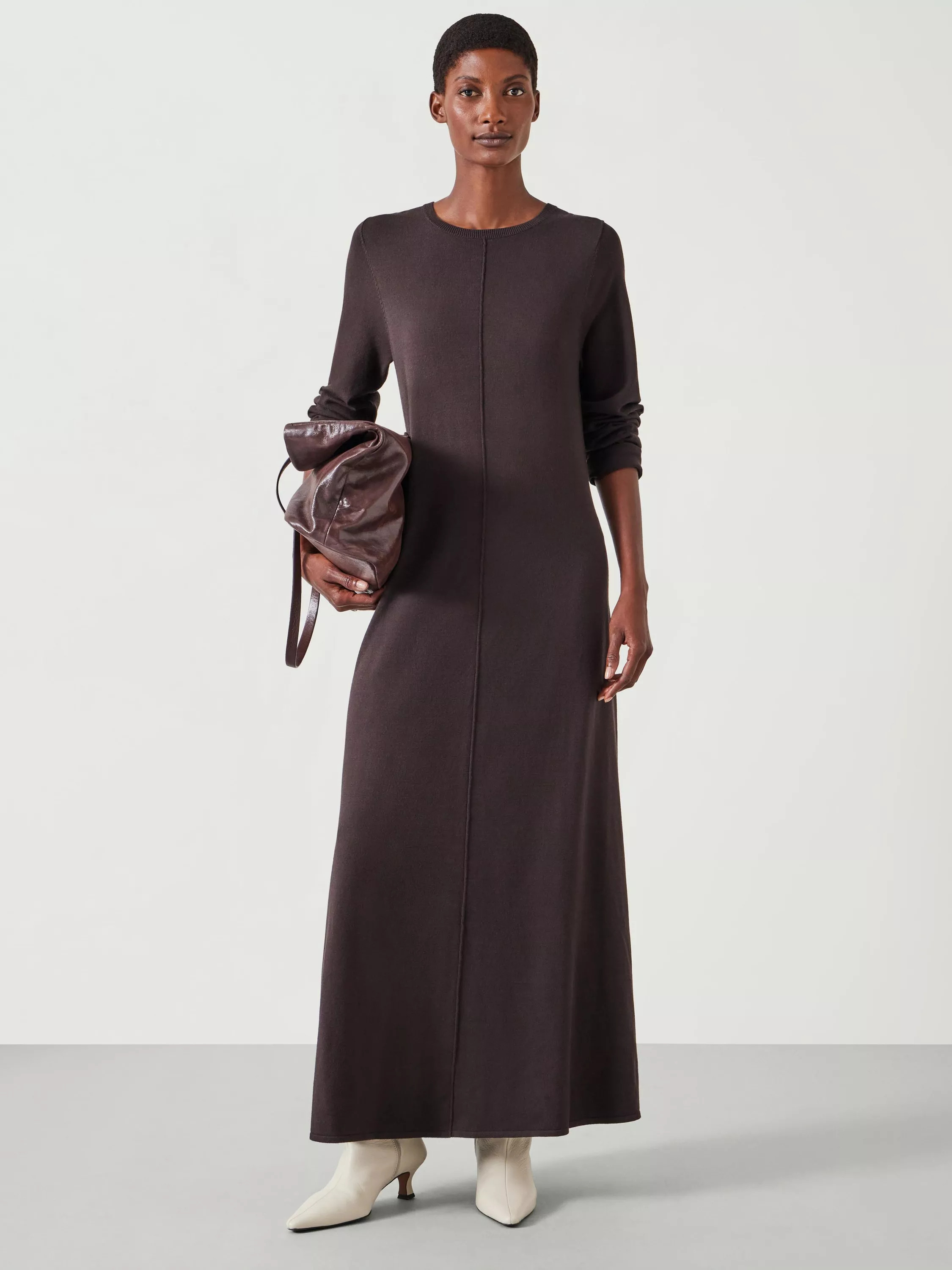 HUSHTalen Knitted Dress, Chocolate | John Lewis (UK)
