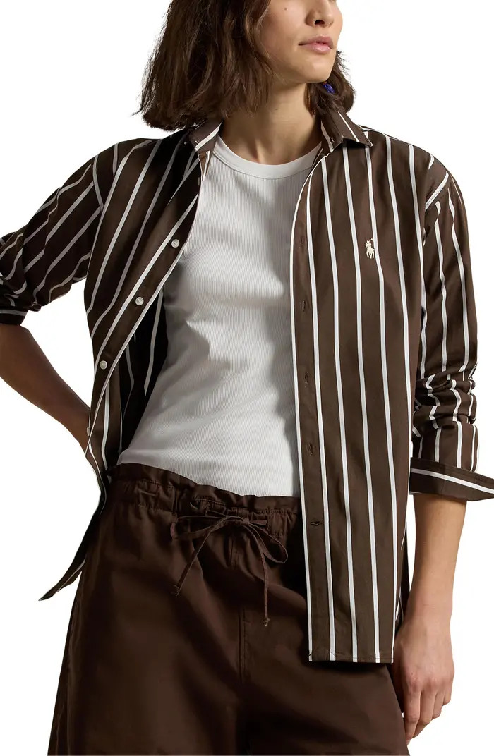 Relaxed Fit Stripe Cotton Button-Up Shirt | Nordstrom