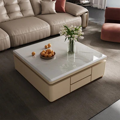 Luxury-Style Square Marble Coffee Table | Wayfair North America
