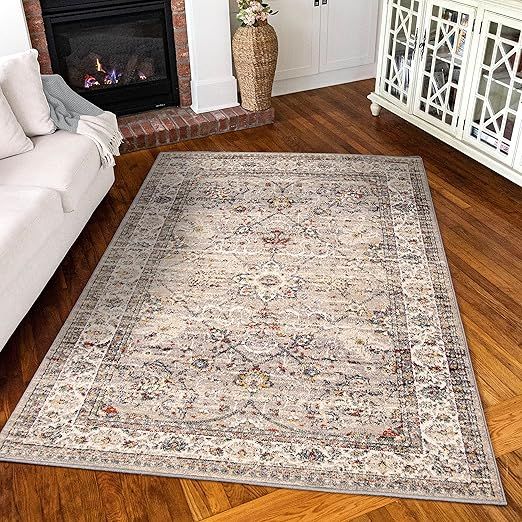 Simply Southern Cottage Academy Area Rug, 5' x 7', Grey | Amazon (US)