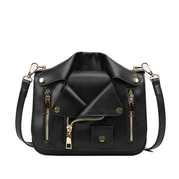 Baguery Punk Motorcycle Jacket Crossbody Bag - PU Leather Rivet Chain Shoulder Handbag for Women ... | Walmart (US)