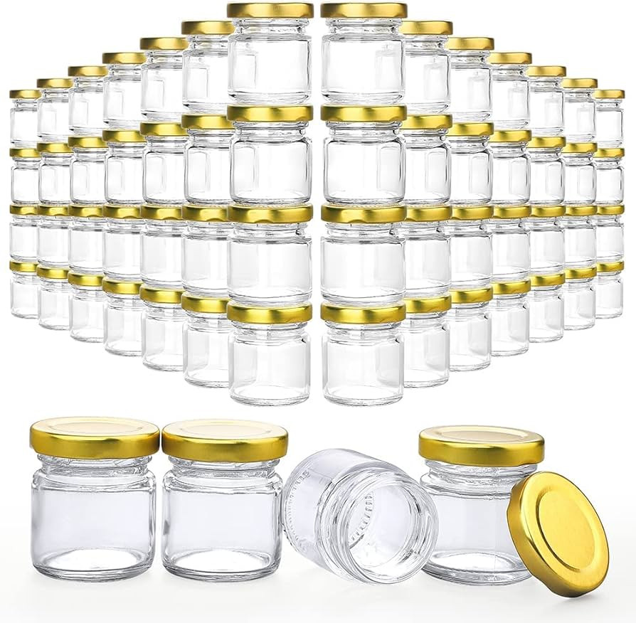 Folinstall 60 Pack Small Glass Jars with Lids, 1.5 oz Mini Honey Jars, Candle Jar for Candle Maki... | Amazon (US)